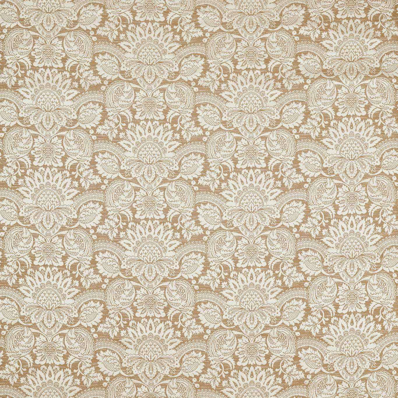 333384 Pomegranate Brocatelle Suffolk Damasks and Stripes Pale Gold Fabric by Zoffany