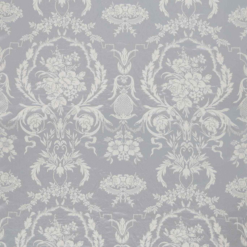333386 Arabesque Silk Suffolk Damasks and Stripes Quartz Grey Fabric by Zoffany