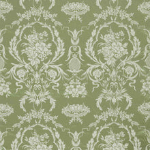 333387 Arabesque Silk Suffolk Damasks and Stripes Pale Olive Fabric by Zoffany