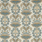 333389 Long Gallery Brocade Suffolk Damasks and Stripes Teal/Gold Fabric by Zoffany