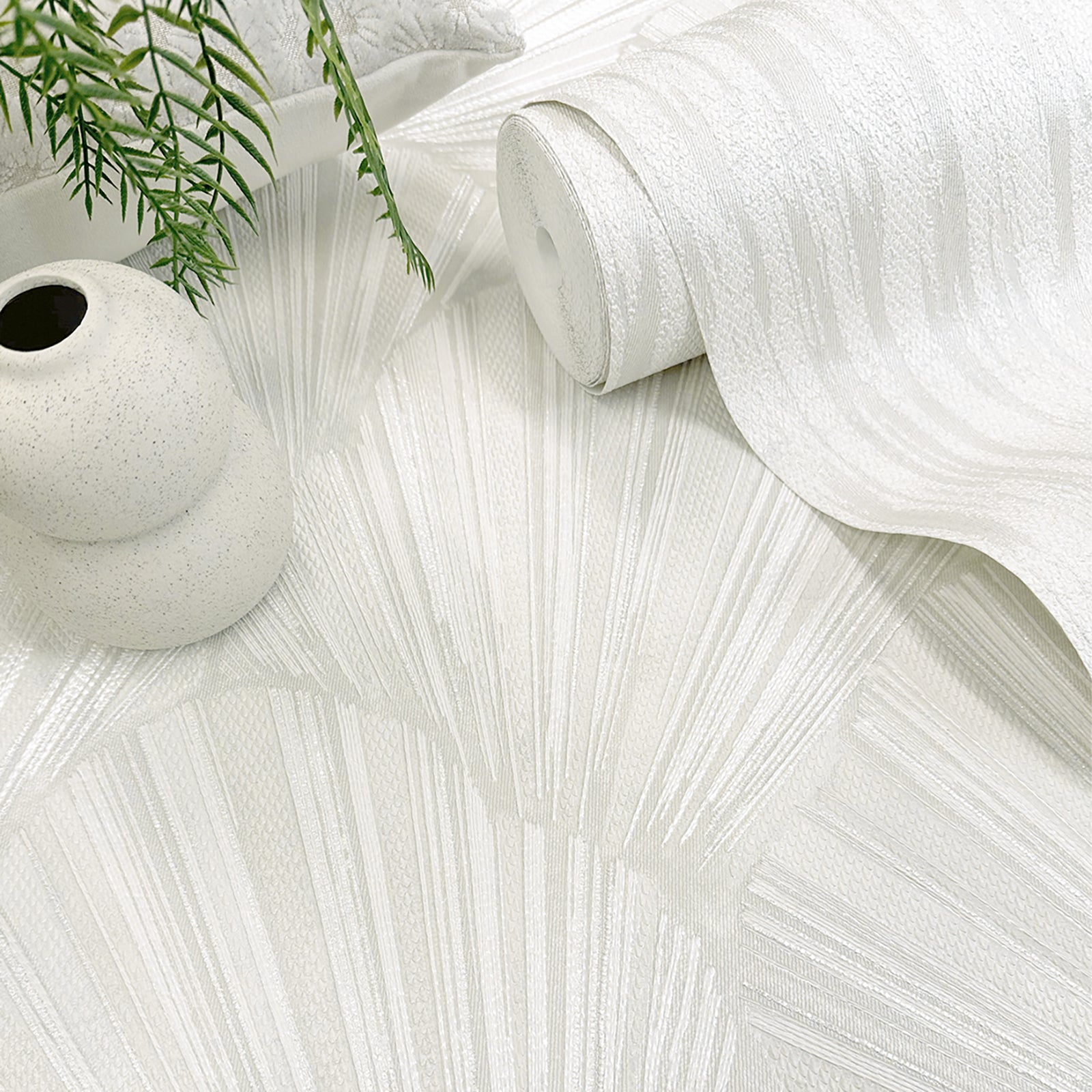 GB 33338 Allegra Geometric White Wallpaper by Belgravia