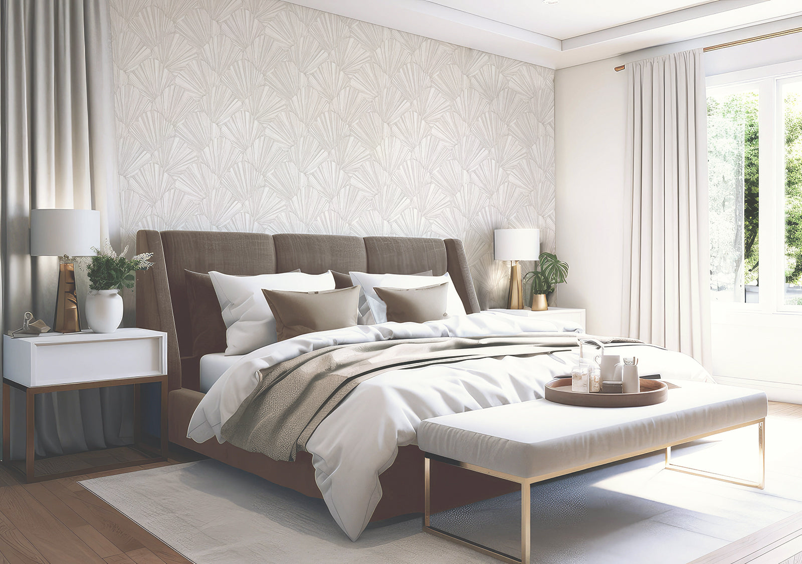 GB 33338 Allegra Geometric White Wallpaper by Belgravia