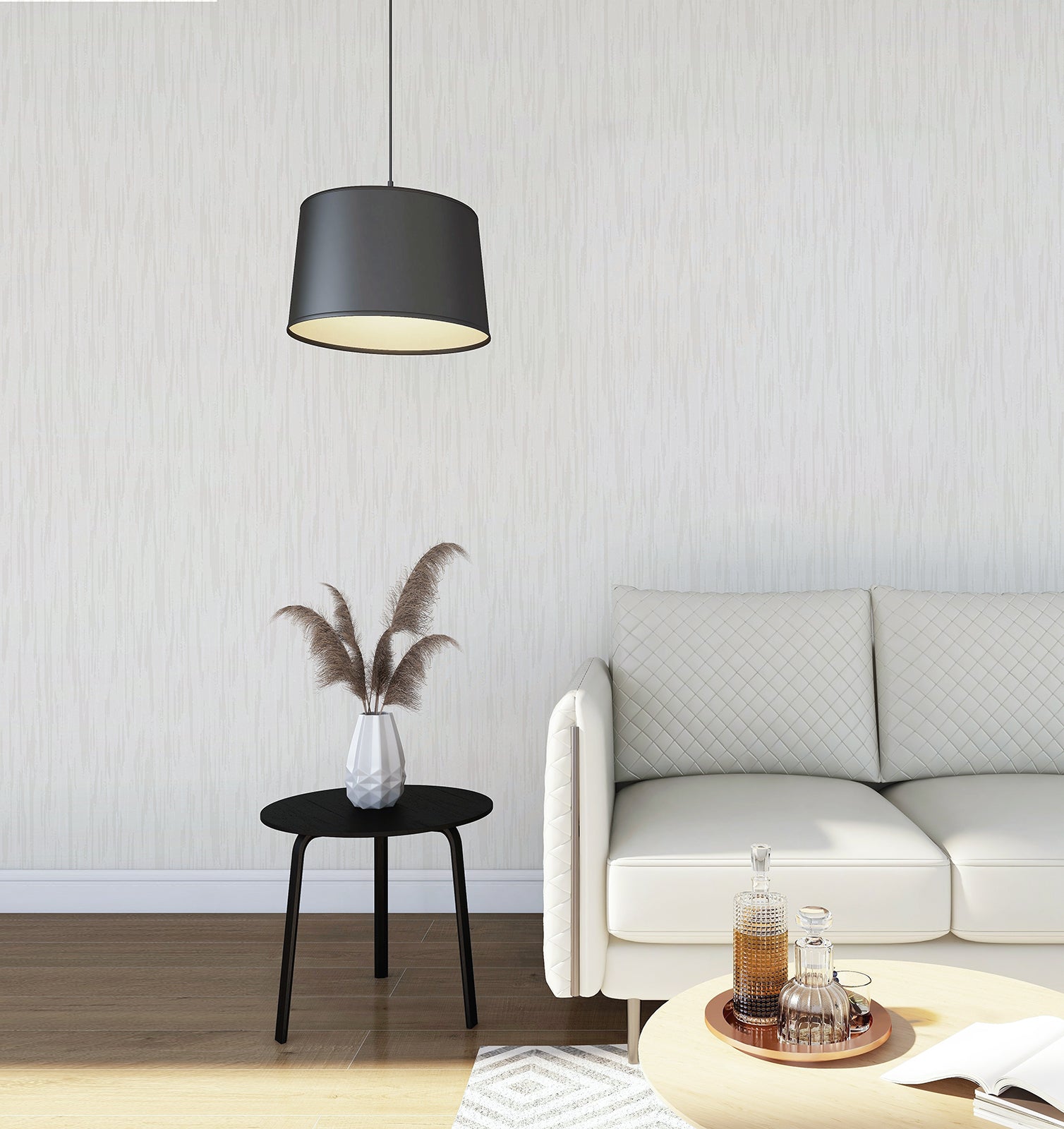 GB 33339 Allegra Plain Texture White Wallpaper by Belgravia