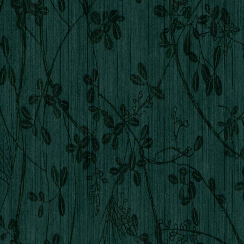333405 Botanical Trail Emerald Dark Green Wallpaper by Eijffinger