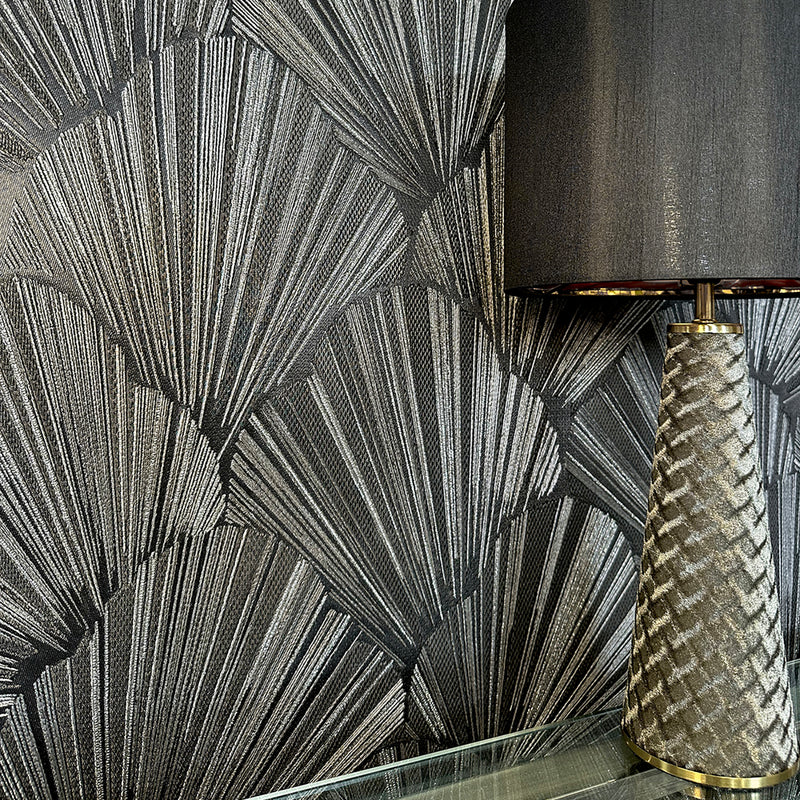 GB 33340 Allegra Geometric Black Wallpaper by Belgravia