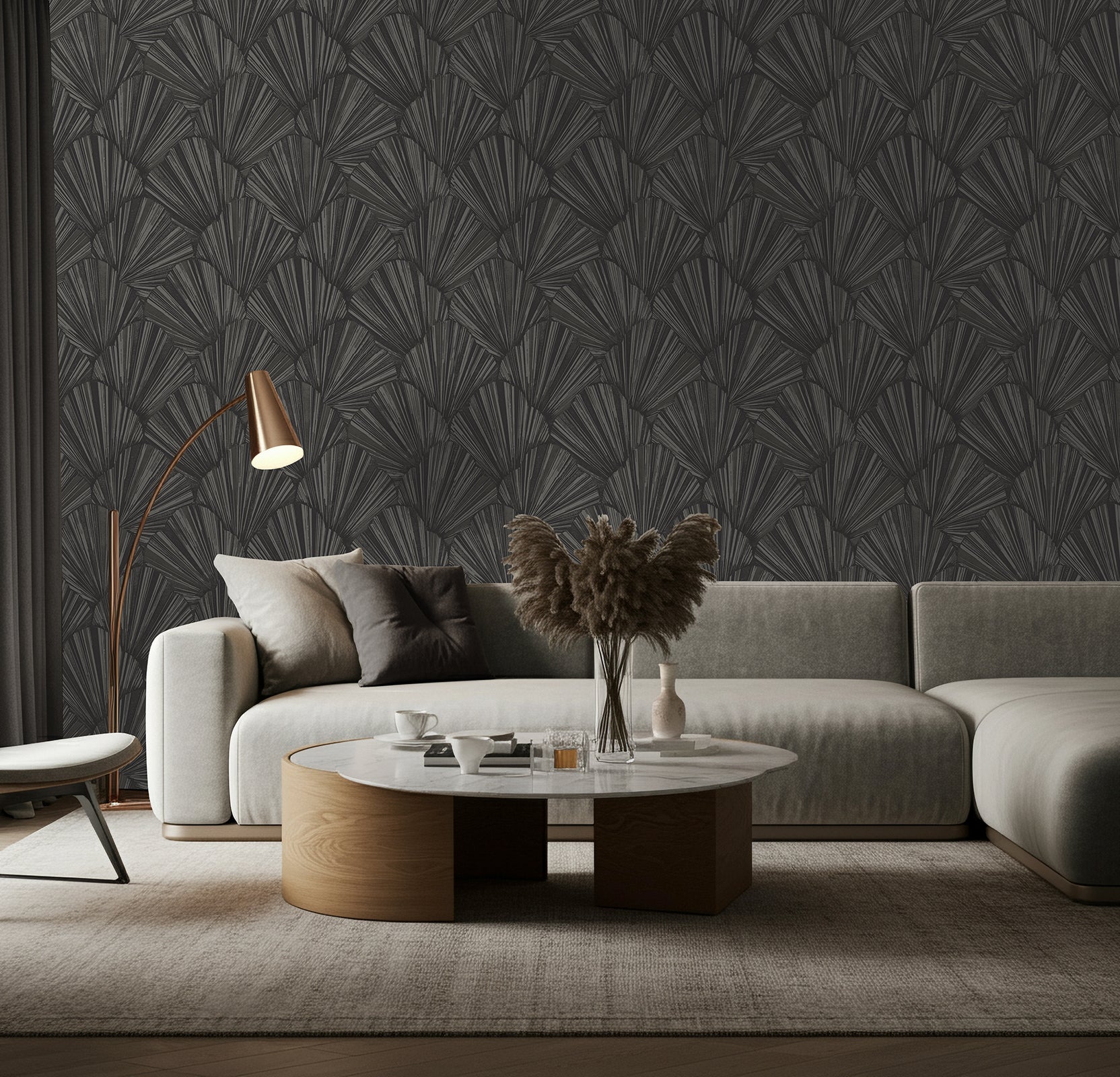 GB 33340 Allegra Geometric Black Wallpaper by Belgravia