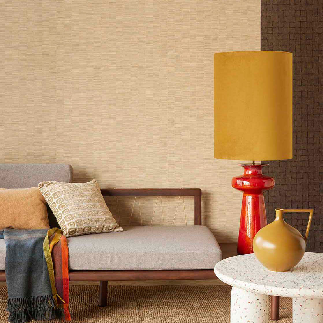 333431 Rustic Stripe Emerald Beige and Sand Wallpaper by Eijffinger