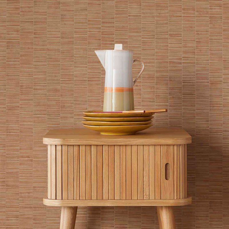 333433 Rustic Stripe Emerald Brown Wallpaper by Eijffinger