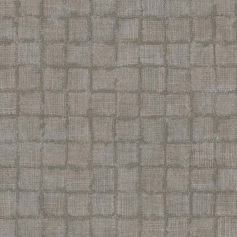 333452 Rustic Check Emerald Brown and Taupe Wallpaper by Eijffinger