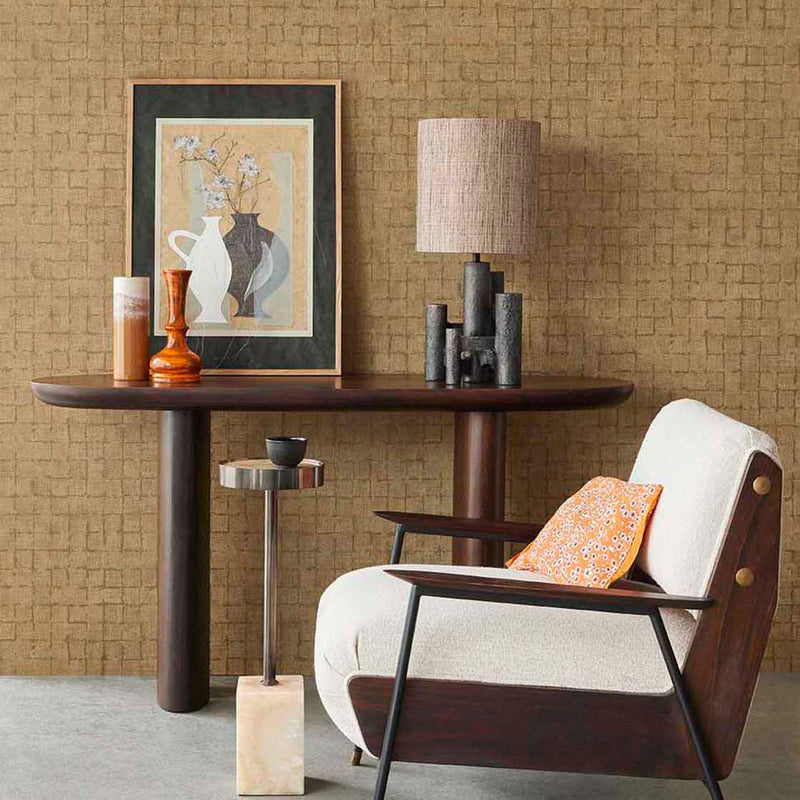 333453 Rustic Check Emerald Gold Wallpaper by Eijffinger