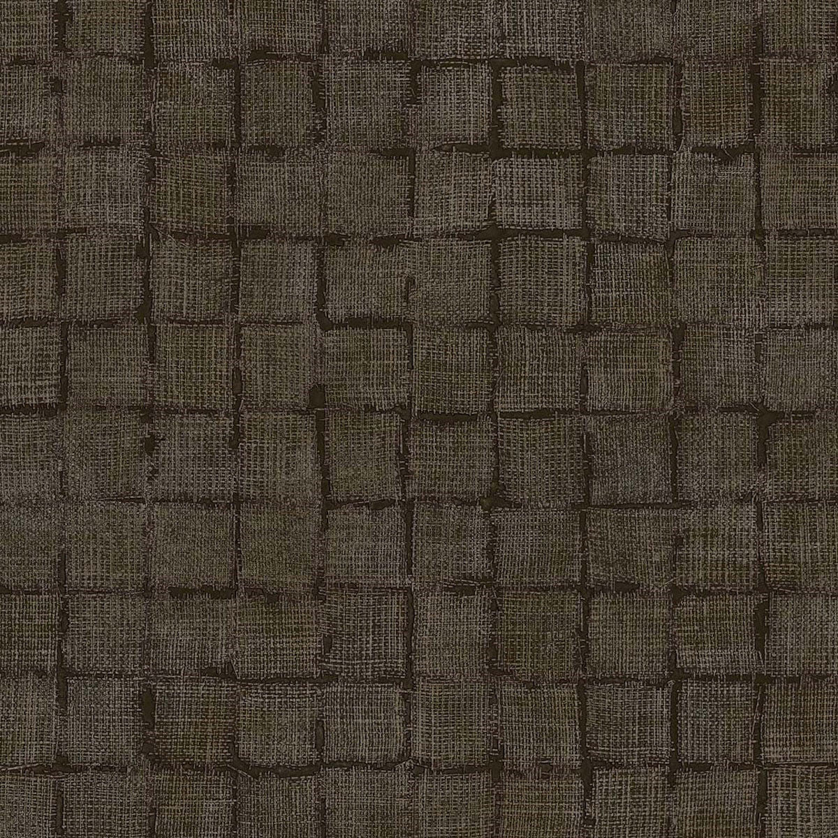 333458 Rustic Check Emerald Brown and Taupe Wallpaper by Eijffinger