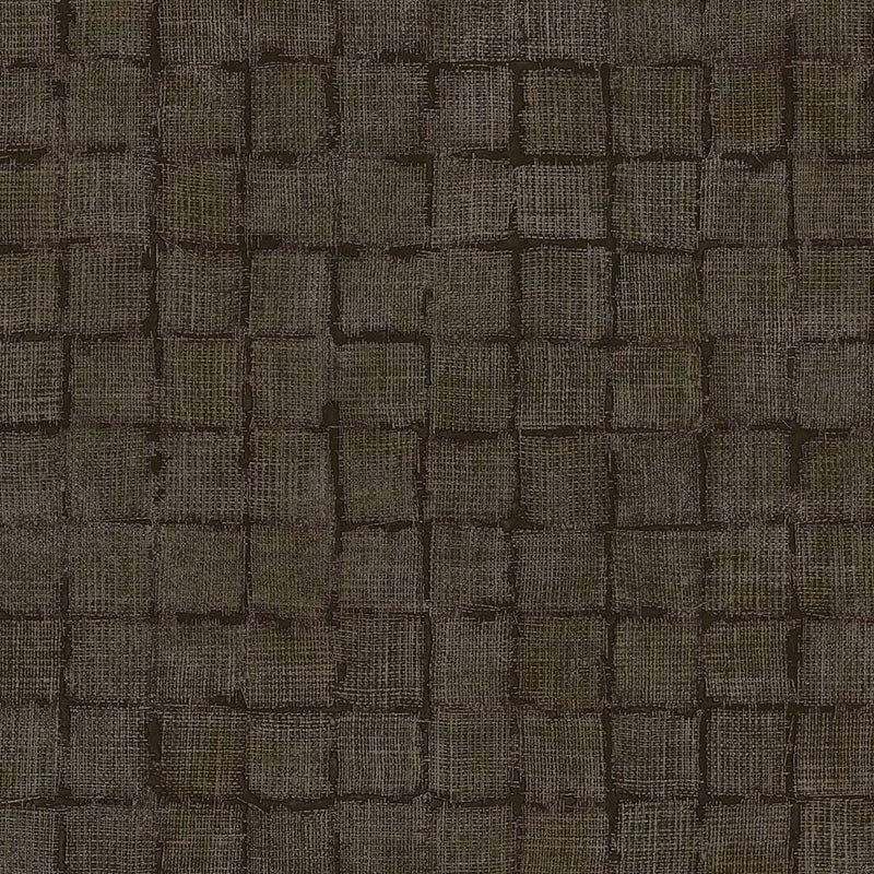 333458 Rustic Check Emerald Brown and Taupe Wallpaper by Eijffinger