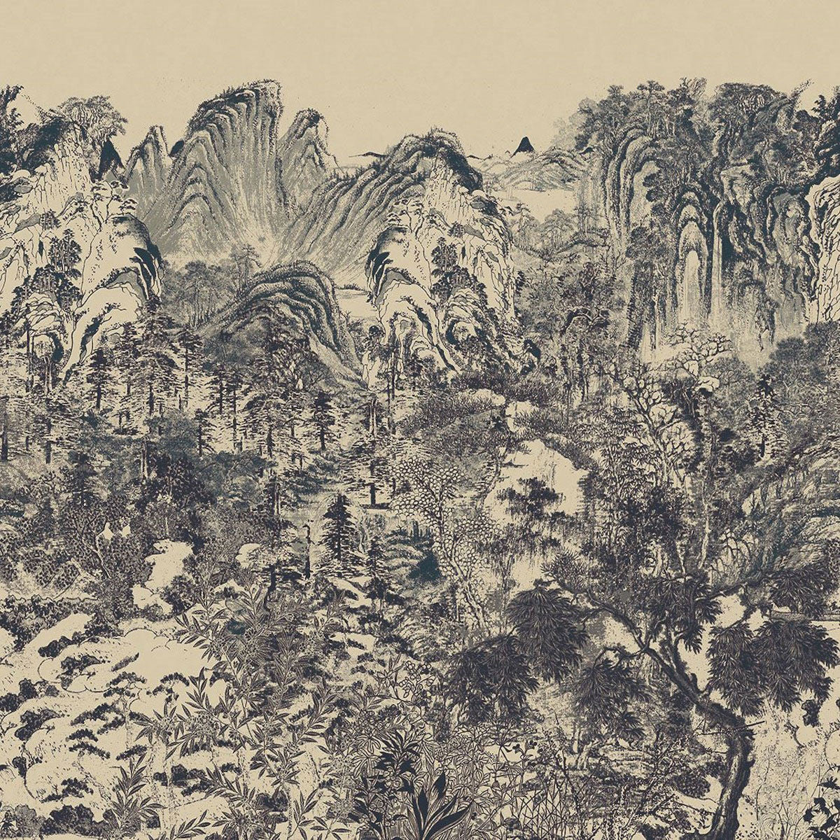 333475 Illustrative Forest Emerald Blue Wallpaper by Eijffinger