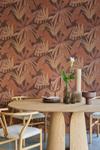 333502 Tropical Palm Red Orange Festival Wallpaper by Eijffinger