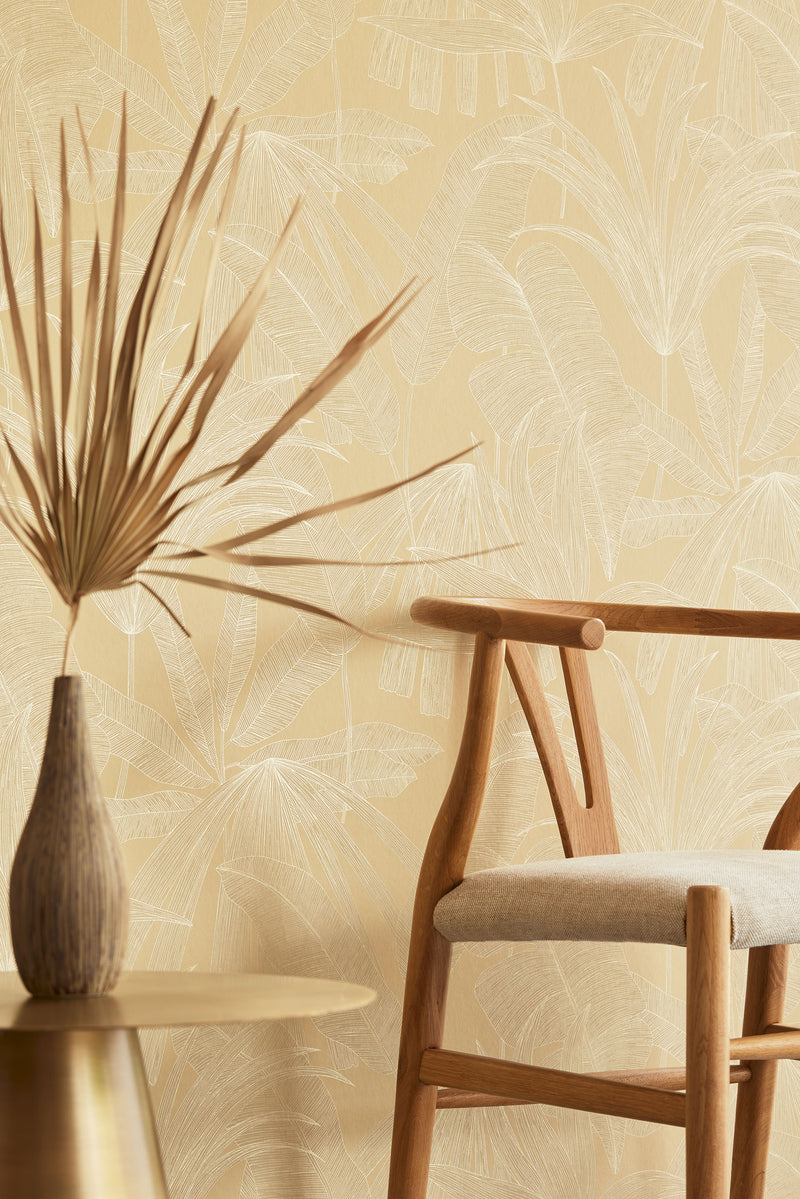 333512 Tropical Leaf Ochre Festival Wallpaper by Eijffinger