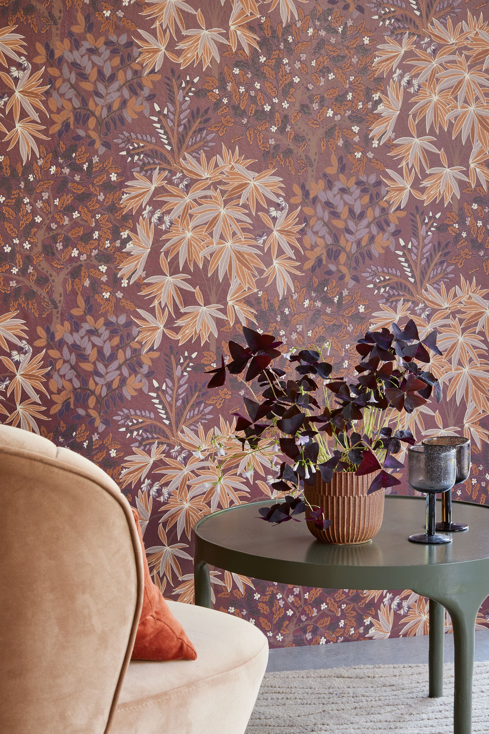 333522 Botanical Bloom Red Purple Festival Wallpaper by Eijffinger