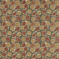 Suzani Archive Embroidery Rare Textiles Russet/Sage Green Fabric by Zoffany