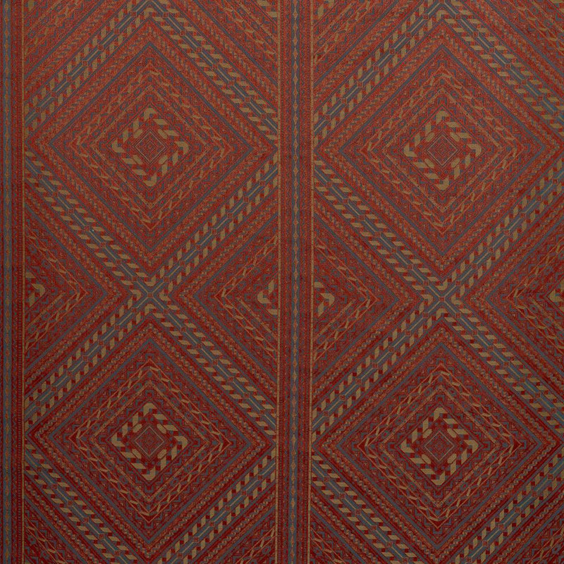 333543 Marquetry Trellis Rare Textiles Venetian Red Fabric by Zoffany
