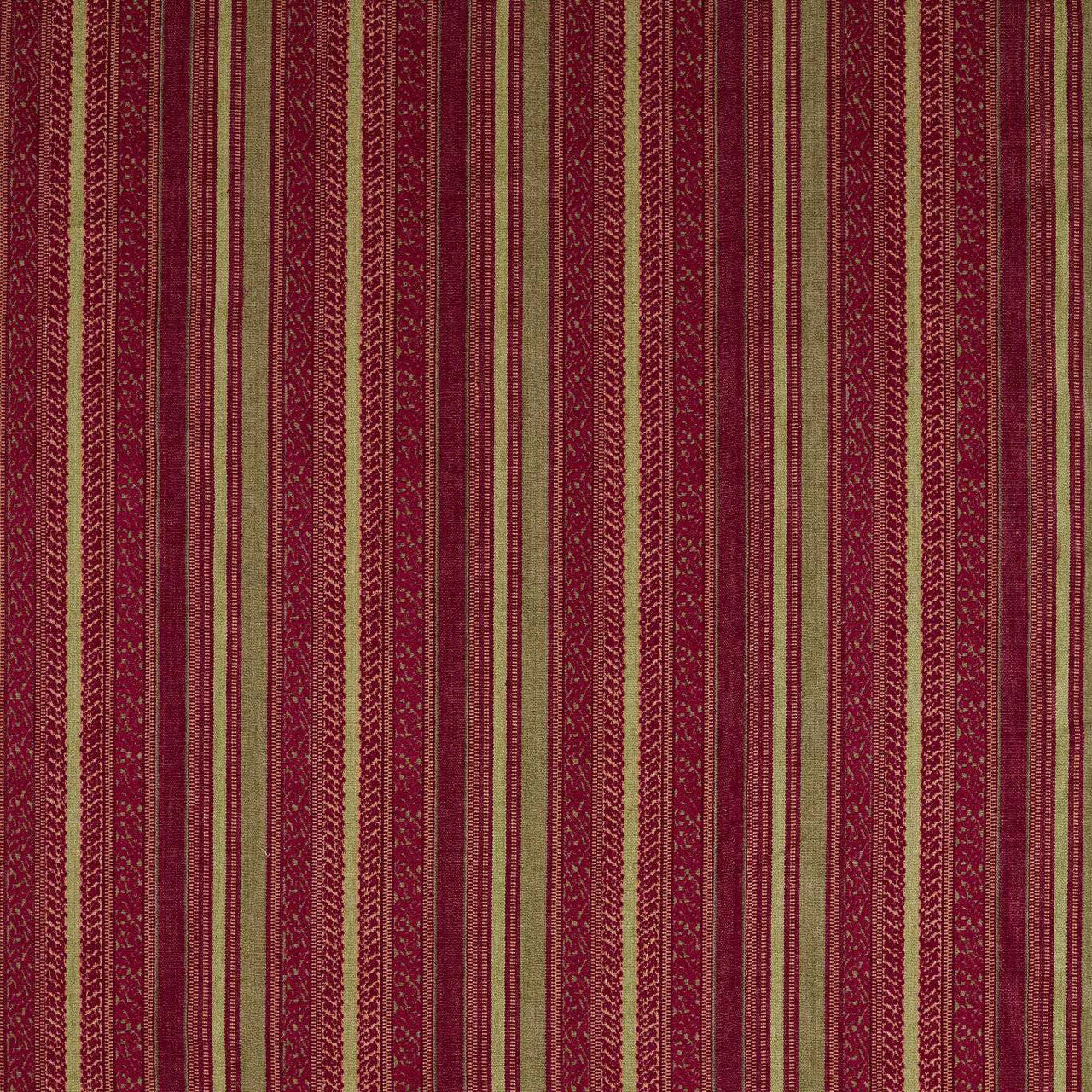 333544 Andean Stripe Rare Textiles Cochineal/Sage Fabric by Zoffany