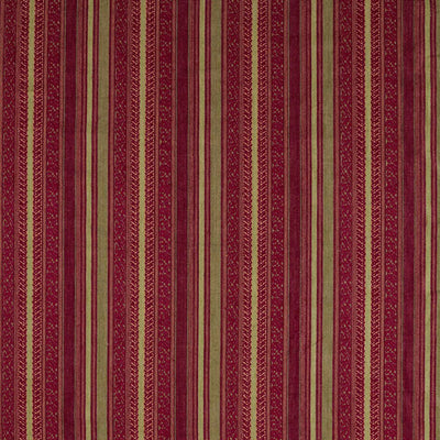 Andean Stripe Rare Textiles Cochineal/Sage Fabric by Zoffany