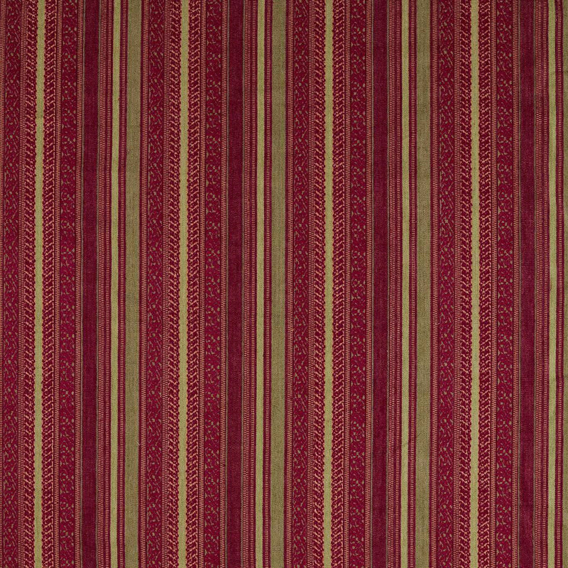 333544 Andean Stripe Rare Textiles Cochineal/Sage Fabric by Zoffany