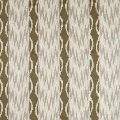 Embroidered Ikat Stripe Rare Textiles Green Stone Fabric by Zoffany