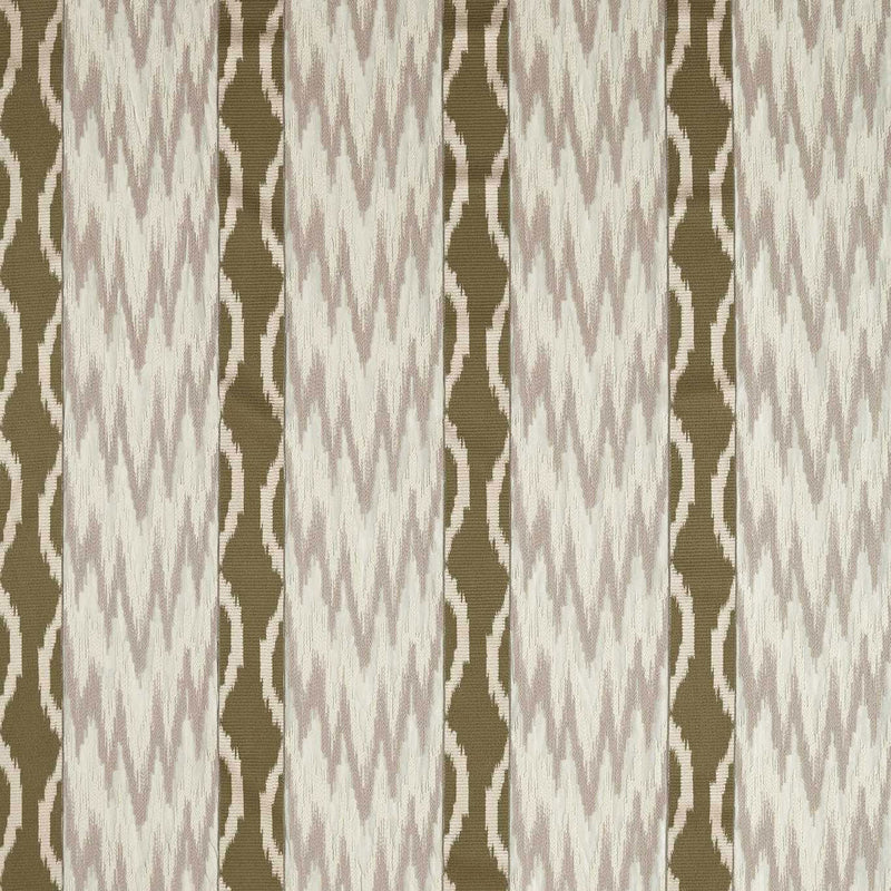 333545 Embroidered Ikat Stripe Rare Textiles Green Stone Fabric by Zoffany