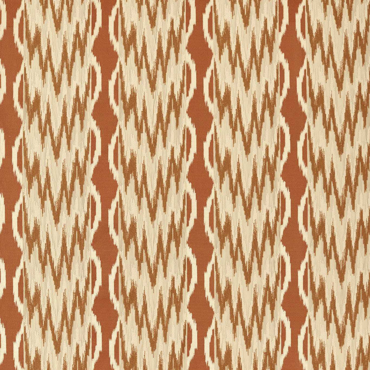 333546 Embroidered Ikat Stripe Rare Textiles Amber Fabric by Zoffany