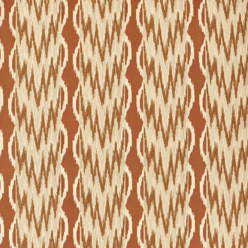 333546 Embroidered Ikat Stripe Rare Textiles Amber Fabric by Zoffany