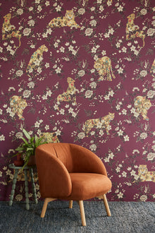 333551 Floral Felines Red Festival Mural by Eijffinger