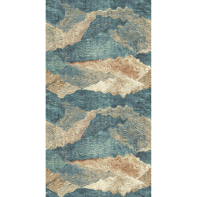 333560 Abstract Waves Blue Festival Mural by Eijffinger