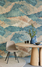 333560 Abstract Waves Blue Festival Mural by Eijffinger