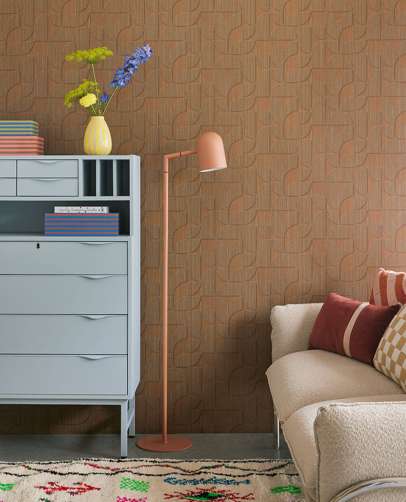 333602 Striped Arches Chestnut Wallpaper by Eijffinger