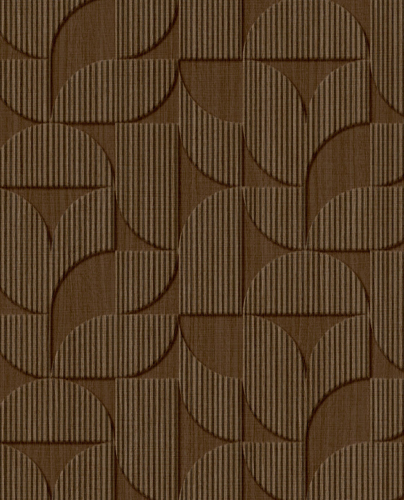 333603 Striped Arches Chocolate Wallpaper by Eijffinger