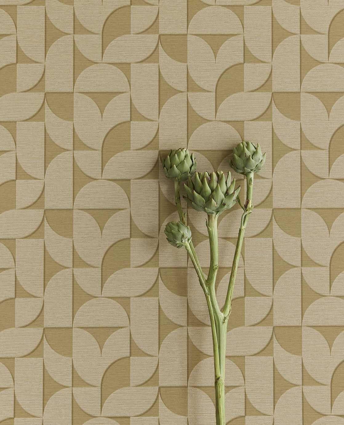 333612 Geometric Arches Sand Wallpaper by Eijffinger