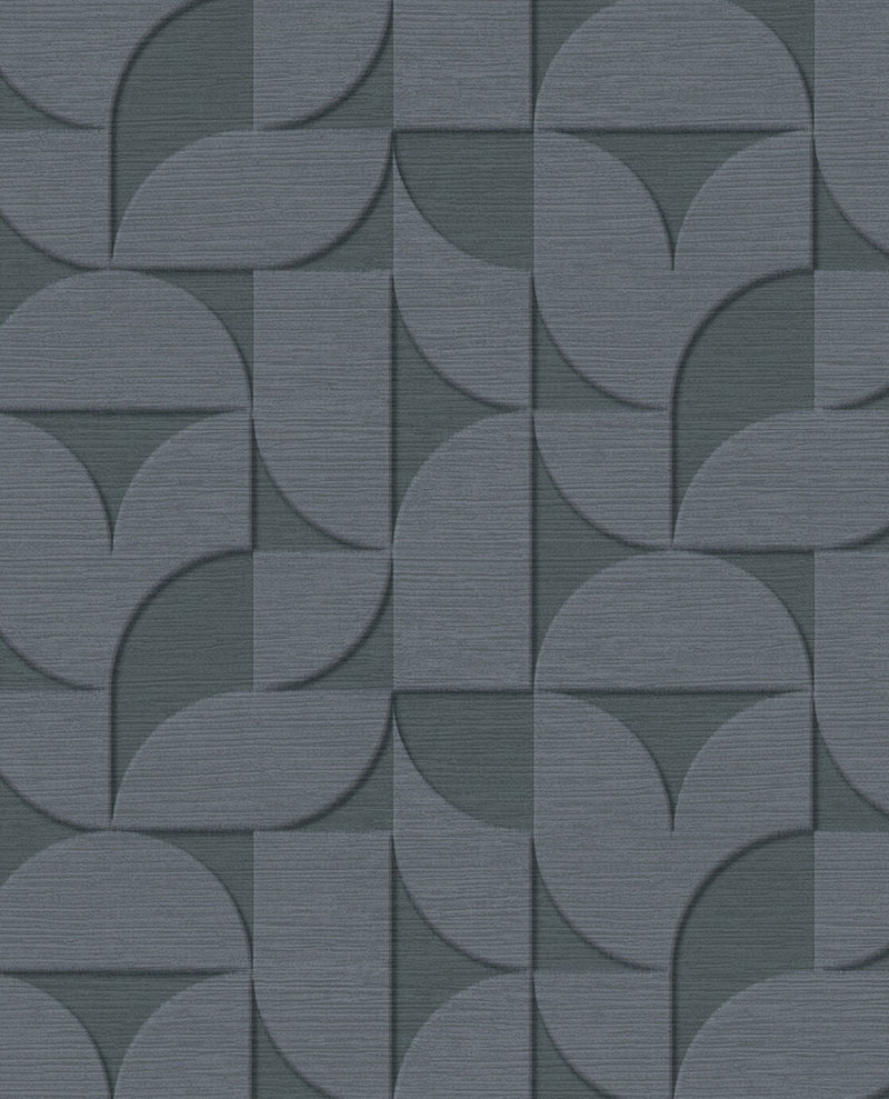 333614 Geometric Arches Indigo Wallpaper by Eijffinger