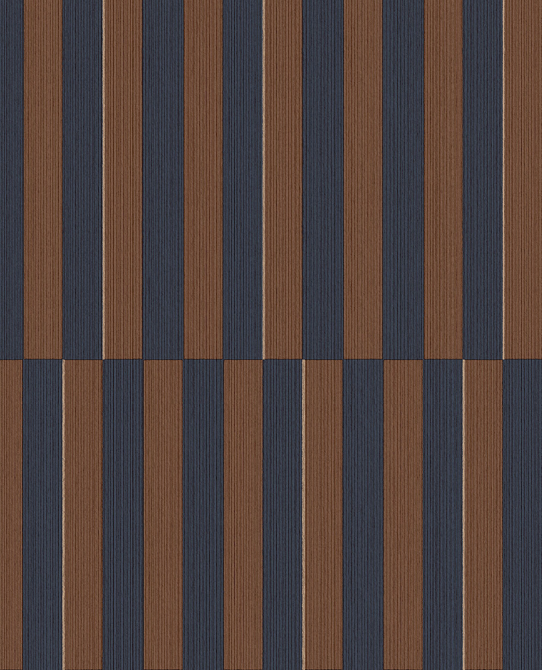 333622 Offset Stripe Brown/Indigo Wallpaper by Eijffinger