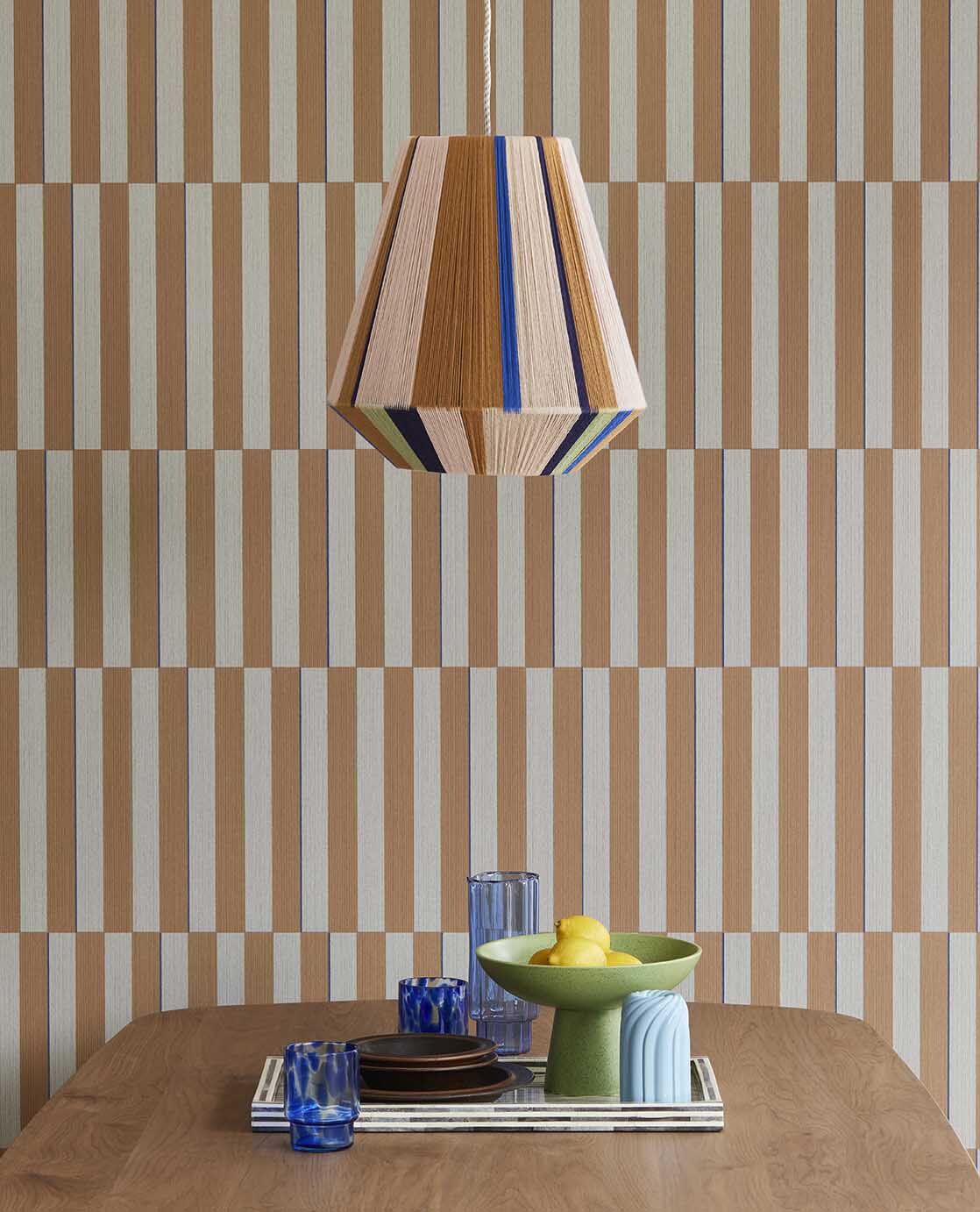 333623 Offset Stripe Sage/Natural Wallpaper by Eijffinger