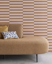 333624 Offset Stripe Pink/Brown Wallpaper by Eijffinger