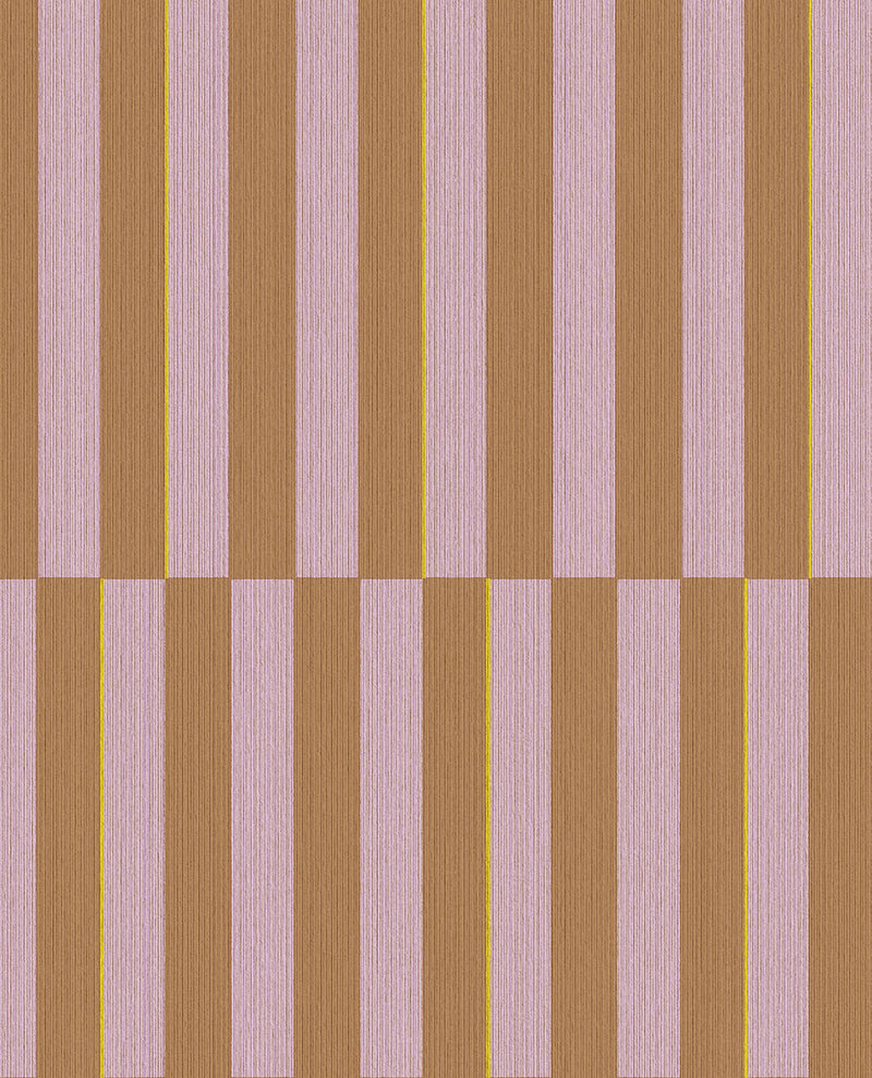 333624 Offset Stripe Pink/Brown Wallpaper by Eijffinger