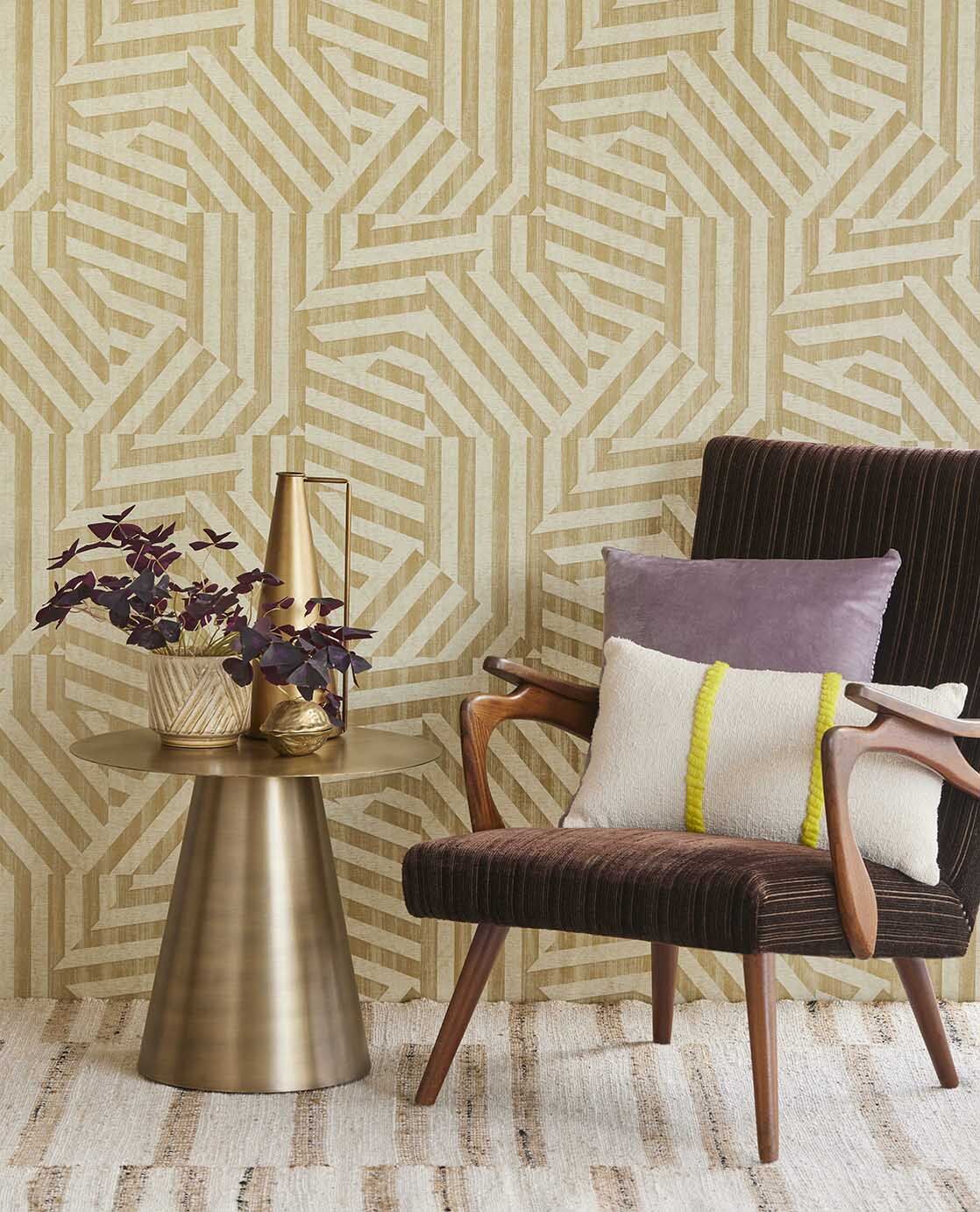 333630 Abstract Stripe Natural Wallpaper by Eijffinger