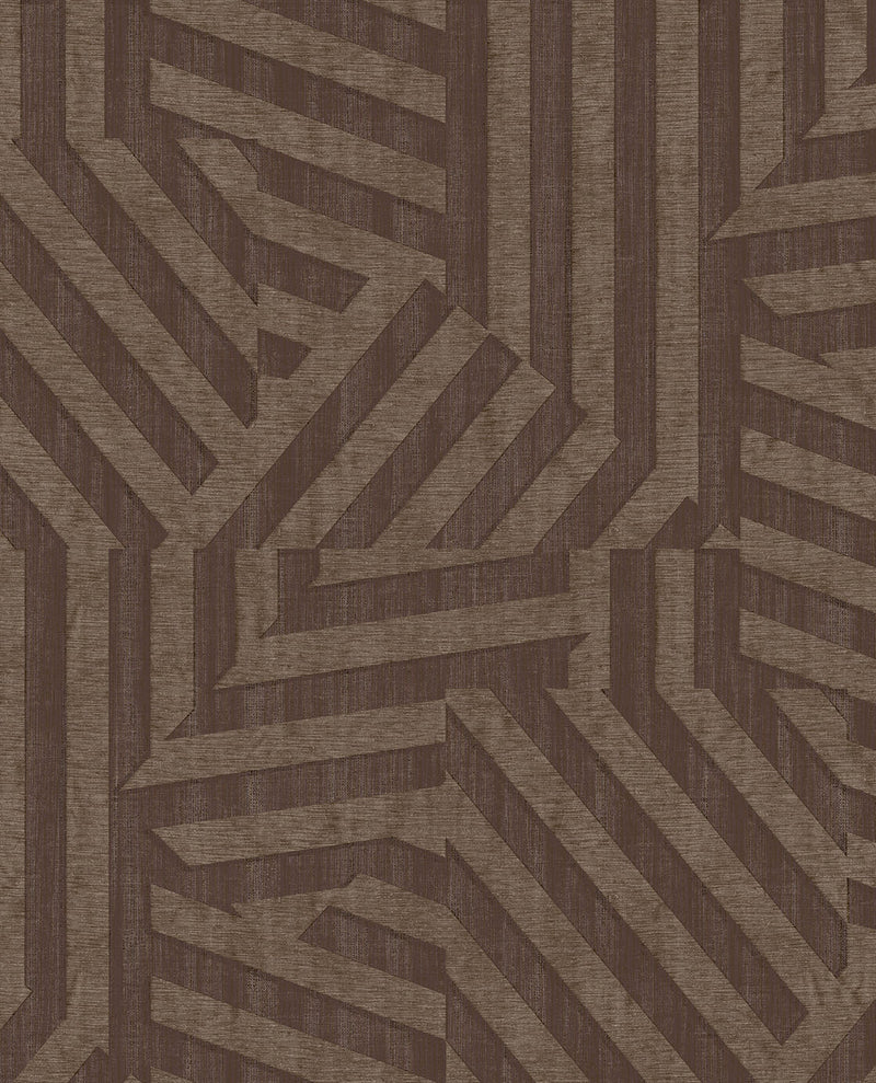 333631 Abstract Stripe Chocolate Wallpaper by Eijffinger