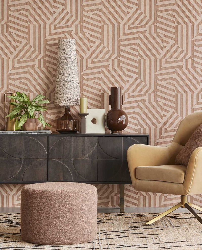 333633 Abstract Stripe Rose Wallpaper by Eijffinger