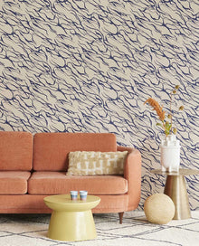 333645 Abstract Lines Indigo Wallpaper by Eijffinger