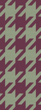 333672 Houndstooth Burgundy Pistache Mural by Eijffinger