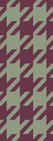 333672 Houndstooth Burgundy Pistache Mural by Eijffinger