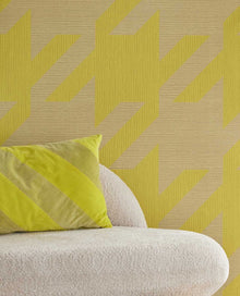 333674 Houndstooth Neon Natural Mural by Eijffinger