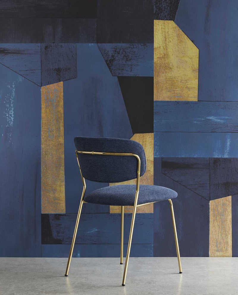 333676 Rainbow Foil Golden Blue Mural by Eijffinger