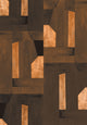 Rainbow Foil Burnt Brown Revive Mural by Eijffinger