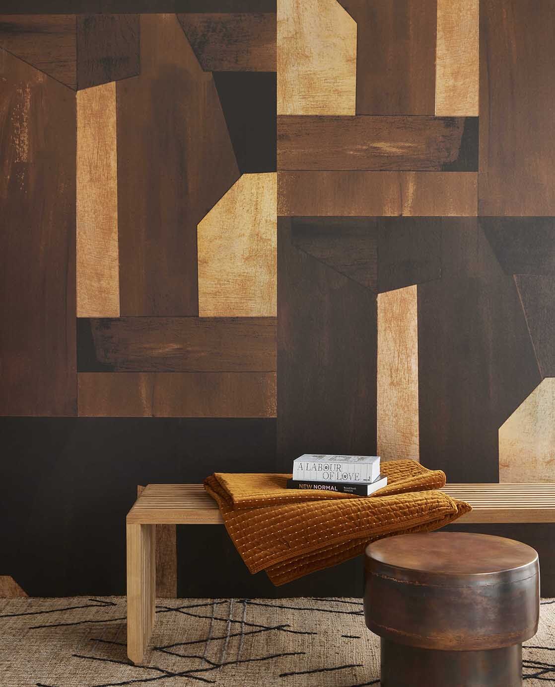 333677 Rainbow Foil Burnt Brown Mural by Eijffinger